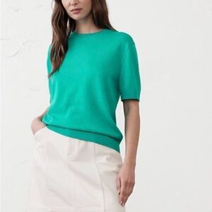 Banana Republic Forever Teal Short Sleeve Sweater Top size S NWT